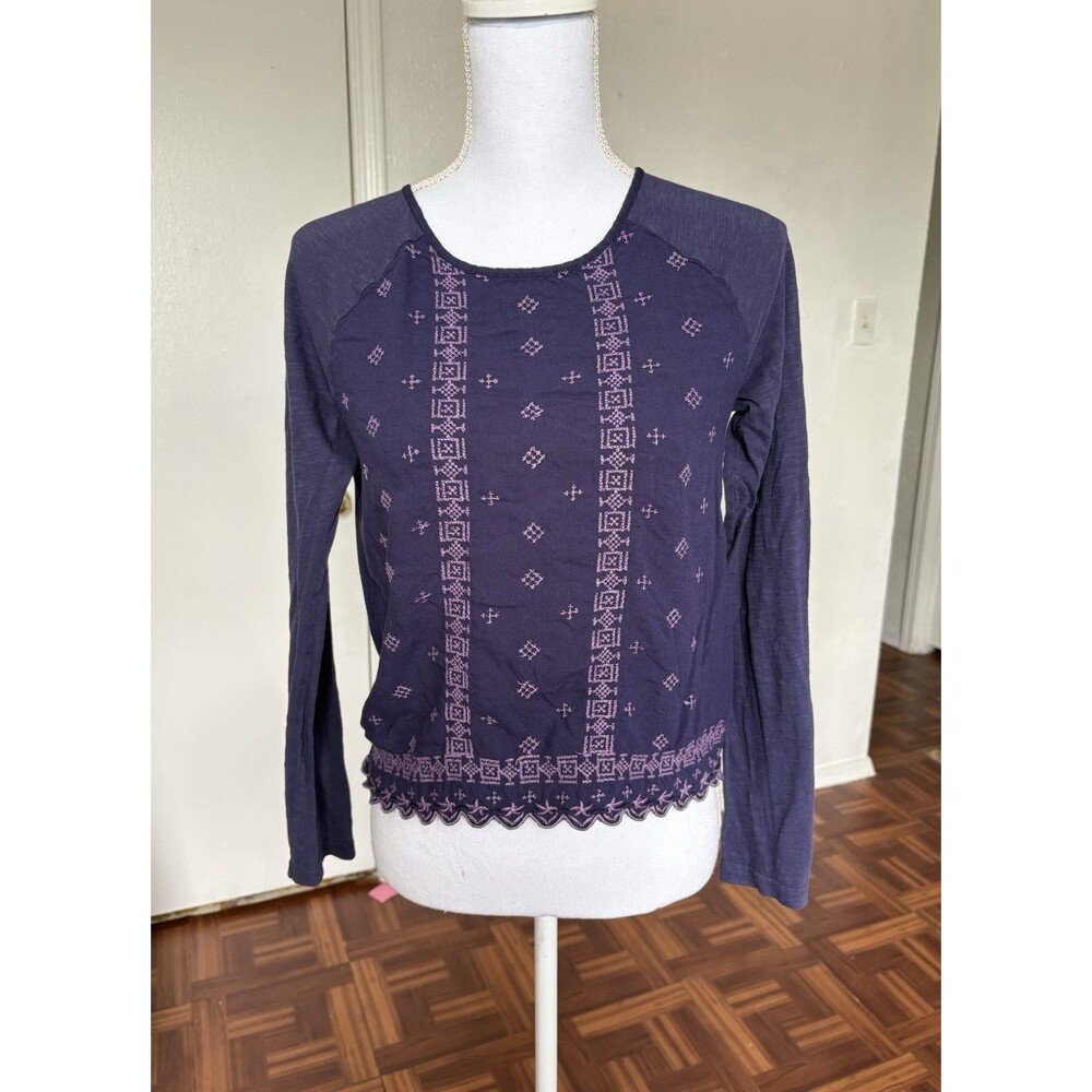 LOGG Girls Purple Embroidered Long Sleeve Shirt Size 13-14Y